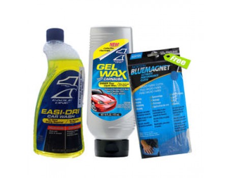 COMBO-Eagle One Easi Dri Car Wash+ Eagle One Gel Wax With Carnuaba+ Norton All Purpose Microfiber