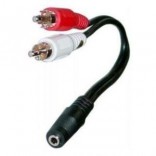 2 Rca Male To 3.5mm 1 Stereo Female Audio Cable