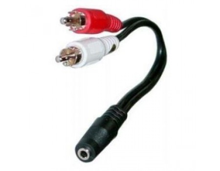 2 Rca Male To 3.5mm 1 Stereo Female Audio Cable