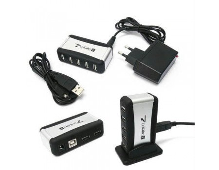 USB 2.0 High Speed Hub 7 Ports With Power Adapter